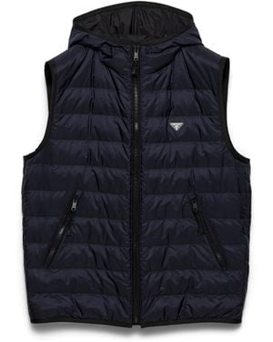 Prada Chaleco De Plumón En Re-Nylon, Hombre, Talla - Azul