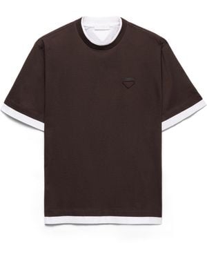Prada Camiseta De Algodón, Hombre, Talla - Marrón