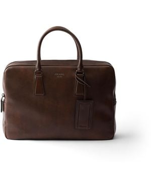 Prada Maletín De Piel, Hombre - Marrón