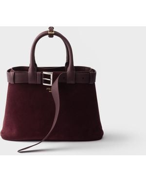Prada Borsa Buckle Medium - Rosso