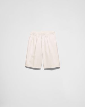 Prada Nappa Leather Bermudas - White