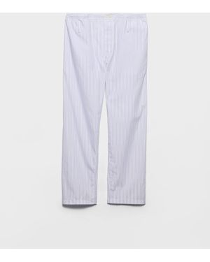 Prada Hose Aus Gestreifter Popeline - Weiß