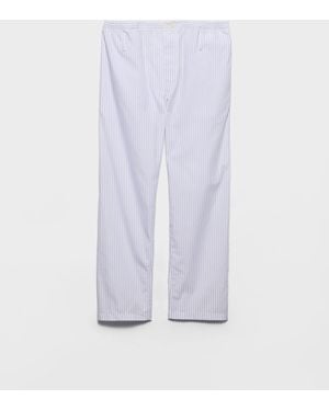 Prada Striped Poplin Trousers - White