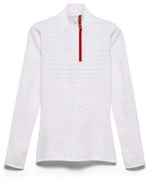 Prada Jersey De Cuello Alto En Re-Nylon, Mujer, Talla - Blanco