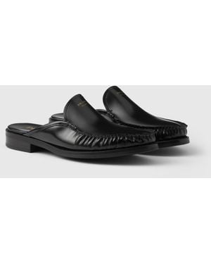 Prada Mules Aus Gebürstetem Leder - Weiß