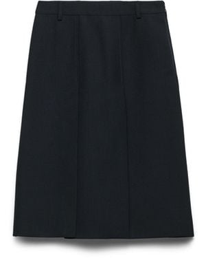 Prada Falda De Tela De Panamá De Lana, Mujer, Talla - Negro