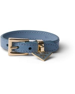 Prada Brazalete De Piel Saffiano, Mujer, Talla - Azul
