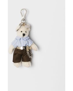 Prada Teddy Taschenanhänger Mit Metallring - Weiß