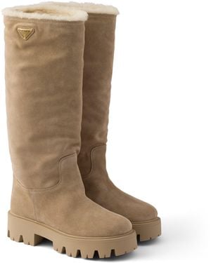 Prada Suede Boots, Mujer, Talla - Blanco