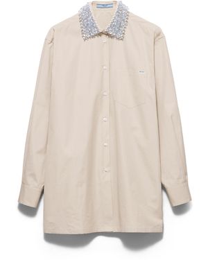 Prada Camisa En Popelina, Mujer, Talla - Neutro
