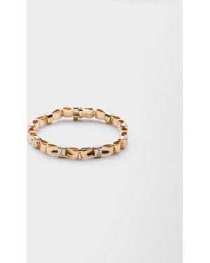 Prada Bracelet Eternal Bow En Or Jaune Serti De Diamants Créés En Laboratoire - Blanc