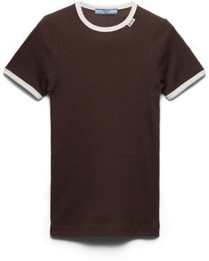 Prada Top De Punto Acanalado, Mujer, Talla - Marrón