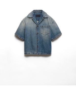Prada Camisa De Bolera De Denim - Azul