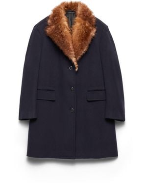 Prada Abrigo De Paño De Cruzado Simple, Mujer, Talla - Azul