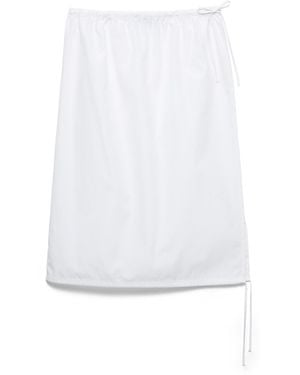 Prada Falda En Popelín, Mujer, Talla - Blanco