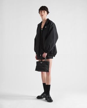 Prada Padded Re-Nylon Tote Bag in Black | Lyst