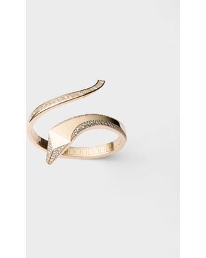 Prada Eternal Schlangenarmreif Aus Gelbgold Mit Diamanten - Weiß