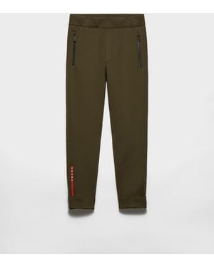 Prada Technical Fabric Sweatpants With Heat-Sealed Taped Seams - Green