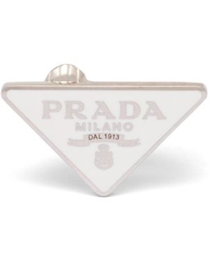 Prada Pendiente Con Cierre De Clip Symbole, Mujer - Blanco