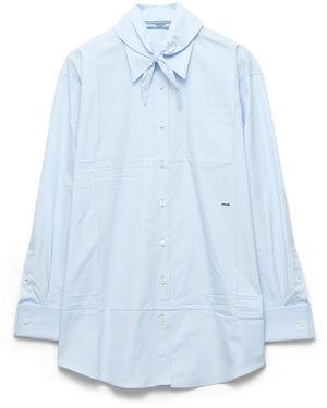Prada Camisa En Popelina, Mujer, Talla - Azul