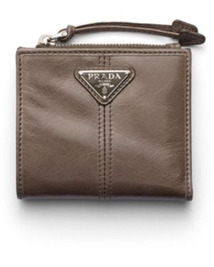 Prada Cartera Pequeña De Piel, Hombre - Blanco