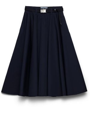 Prada Falda Midi Poplin - Azul