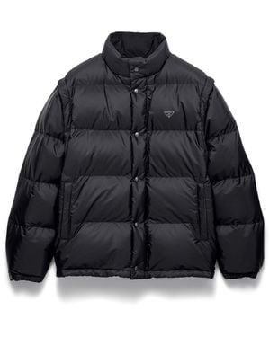 Prada Chaqueta De Plumón De Re-Nylon De Peso Medio, Hombre, Talla - Azul
