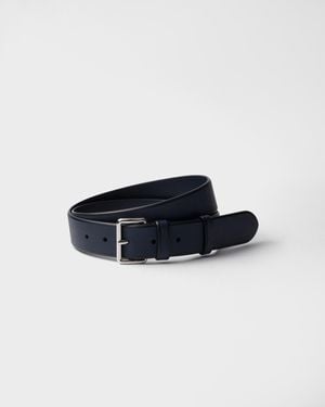 Prada Ceinture En Cuir Saffiano - Bleu