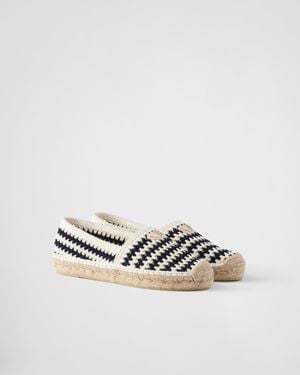 Prada Crochet Espadrilles - White