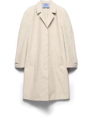 Prada Abrigo De Botonadura Simple En Doble Popelín, Mujer, Talla - Neutro