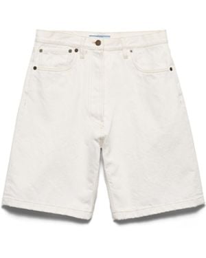 Prada Bermudas De Tejido Vaquero Antiguo, Mujer, Talla - Blanco