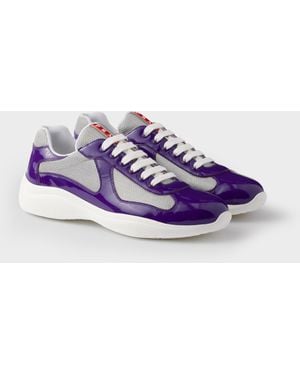 Prada America's Cup Sneaker Aus Lackleder Und Funktionsgewebe - Blau