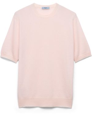 Prada Camiseta De Cachemir De Manga Corta, Mujer, Talla - Rosa