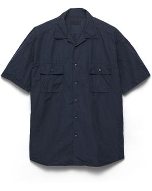 Prada Camisa En Mezcla De Algodón, Hombre, Talla - Azul