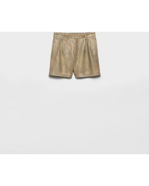 Prada Nappa Leather Bermudas - Natural