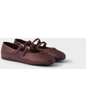 Prada Satin Ballerinas - Brown