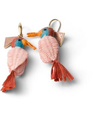 Prada Pendientes De Metal Y Croché, Mujer - Blanco