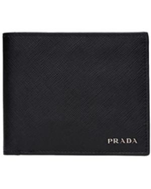 Prada Cartera De Piel, Hombre - Negro