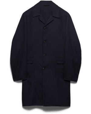 Prada Abrigo De Botonadura Simple De Lana Y Seda, Hombre, Talla - Azul