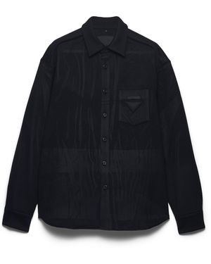 Prada Camisa De Lana Y Cachemir, Hombre, Talla - Azul