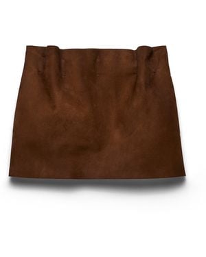 Prada Minifalda De Ante, Mujer, Talla - Marrón