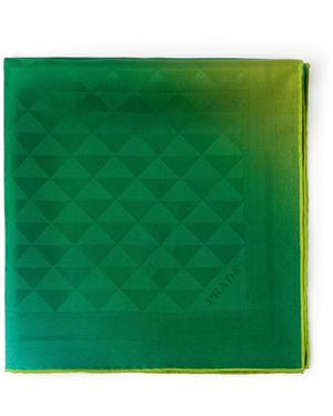 Prada Pañuelo De Seda Estampado - Verde