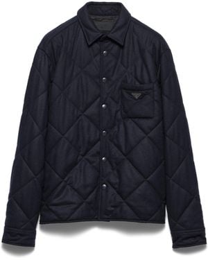 Prada Camisa Acolchada De Cachemir, Hombre, Talla - Azul