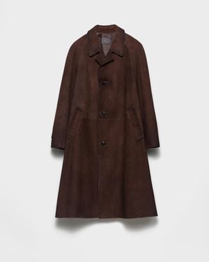 Prada Suede Coat - Brown