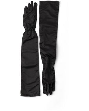 Prada Guantes De Satén, Mujer, Talla 7,5 - Negro
