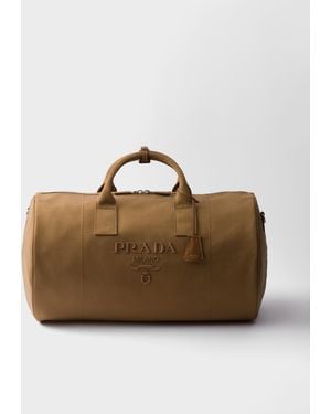 Prada Sac De Sport En Toile - Marron
