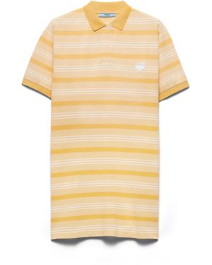 Prada Minivestido De Piqué Con Rayas Bayadere, Mujer, Talla - Amarillo