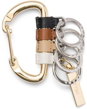 Prada Llavero De Piel Y Metal, Mujer - Metálico
