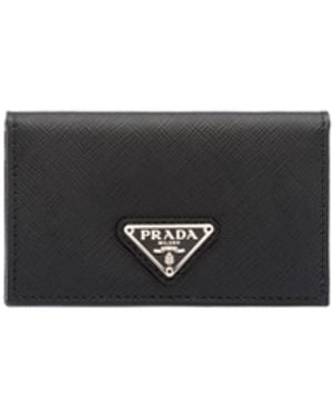 Prada Saffiano Leather Card Holder - White