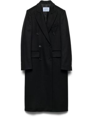 Prada Abrigo De Cachemir De Botonadura Doble, Mujer, Talla - Negro